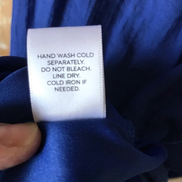 Westport lined blue dress with embroidered detail, size L - Picture 5 of 6